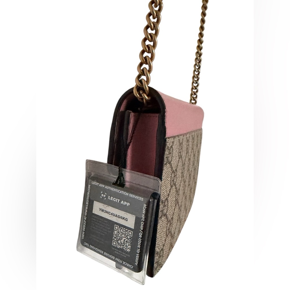 Gucci GG Supreme Pearl Peony WalletOn Chain. PRISTINE - Picture 7 of 16